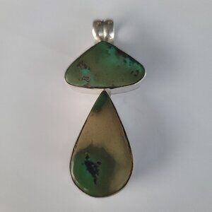 Turquoise & Sterling Mushroom Pendant